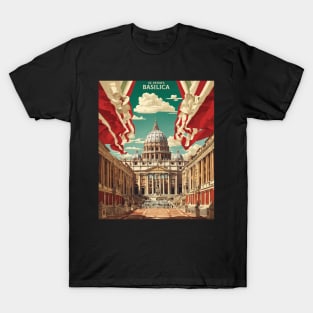 Vatican City Basilica of Saint Peter Italy Vintage Tourism Travel Poster T-Shirt